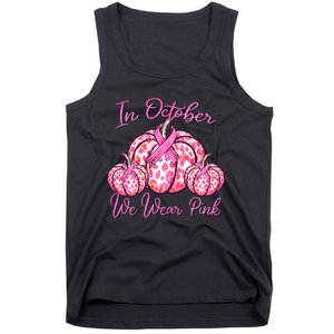 In October We Wear Pink Pumpkin Leopard Breast Cancer Tank Top