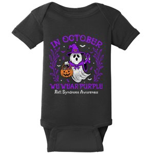 In October We Wear Purple Rett Syndrome Awareness Halloween Baby Bodysuit