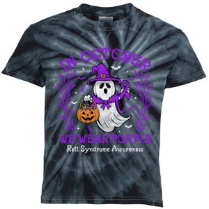 In October We Wear Purple Rett Syndrome Awareness Halloween Kids Tie-Dye T-Shirt