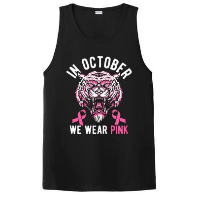 In October We Wear Pink Tiger Love Breast Cancer Mom PosiCharge Competitor Tank