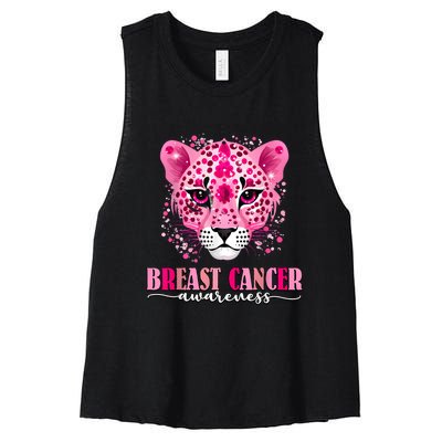 In October We Wear Pink Cute Little Lion Breast Cancer Women's Racerback Cropped Tank