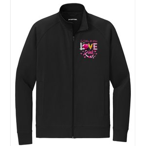 In October We Wear Pink LOVE Breast Cancer Awareness Teacher Stretch Full-Zip Cadet Jacket