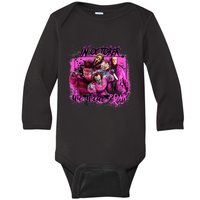 In October We Wear Pink Breast Cancer Horror Movies Baby Long Sleeve Bodysuit