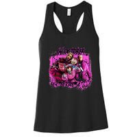 In October We Wear Pink Breast Cancer Horror Movies Women's Racerback Tank