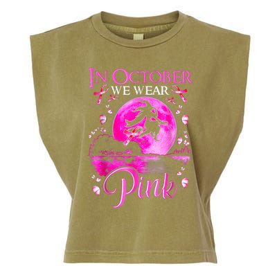 In October We Wear Pink Witch Breast Cancer Awareness Garment-Dyed Women's Muscle Tee