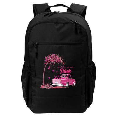 In October We Wear Pink Truck Breast Cancer Awareness Gifts Backpack
