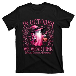 In October We Wear Breast Cancer Awareness Halloween T-Shirt