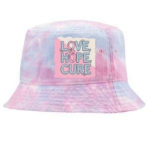 In October We Wear Love Hope Cure Breast Cancer Tie-Dyed Bucket Hat