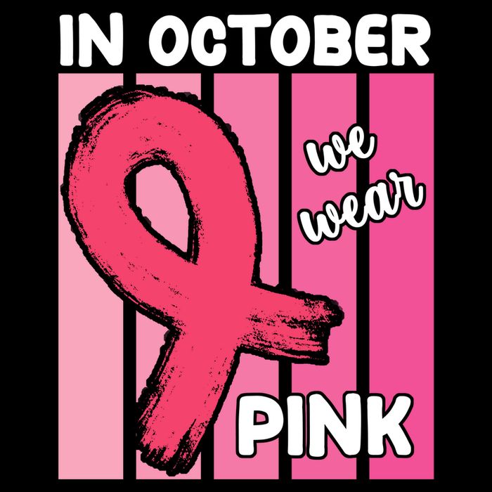 In October We Wear Pink Awareness Ribbon Zip Tote Bag