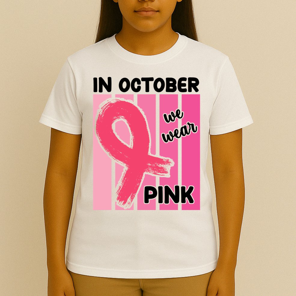 In October We Wear Pink Awareness Ribbon T-Shirt