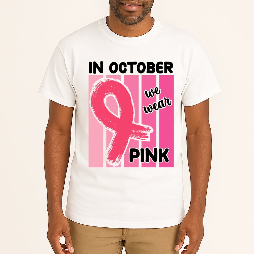 In October We Wear Pink Awareness Ribbon Tall T-Shirt