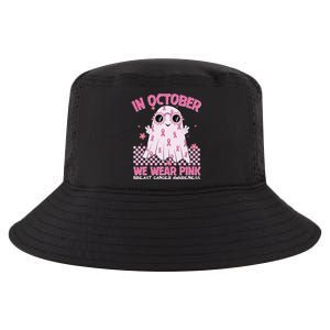 In October We Wear Pink Breast Cancer Awareness Halloween Pink Ghost Cool Comfort Performance Bucket Hat