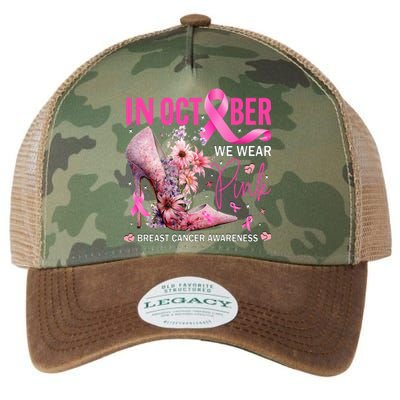 In October We Wear Pink for Breast Cancer Awareness Legacy Tie Dye Trucker Hat