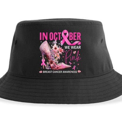 In October We Wear Pink for Breast Cancer Awareness Sustainable Bucket Hat