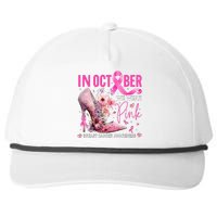 In October We Wear Pink for Breast Cancer Awareness Snapback Five-Panel Rope Hat