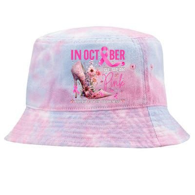 In October We Wear Pink for Breast Cancer Awareness Tie-Dyed Bucket Hat