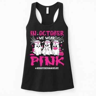 In October We Wear Pink Registered Nurse Life Breast Cancer Womens Tank Top