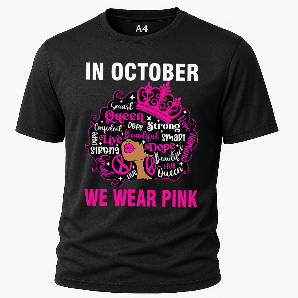 In October We Wear Pink Breast Cancer Awareness Black Performance Shirt