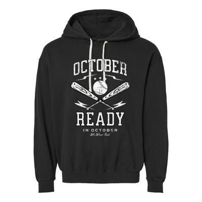 In October We Wear Red October Philadelphia Baseball Garment-Dyed Fleece Hoodie