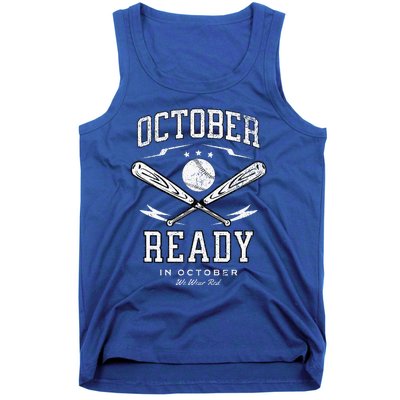 In October We Wear Red October Philadelphia Baseball Tank Top