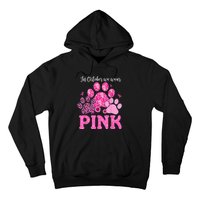 In October We Wear Pink Dog Cat Paw Breast Cancer Awareness Hoodie