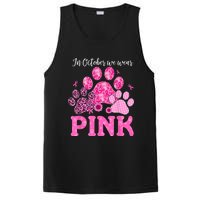 In October We Wear Pink Dog Cat Paw Breast Cancer Awareness PosiCharge Competitor Tank