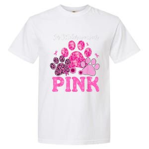 In October We Wear Pink Dog Cat Paw Breast Cancer Awareness Garment-Dyed Heavyweight T-Shirt