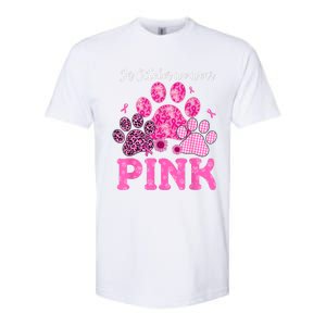 In October We Wear Pink Dog Cat Paw Breast Cancer Awareness Softstyle CVC T-Shirt