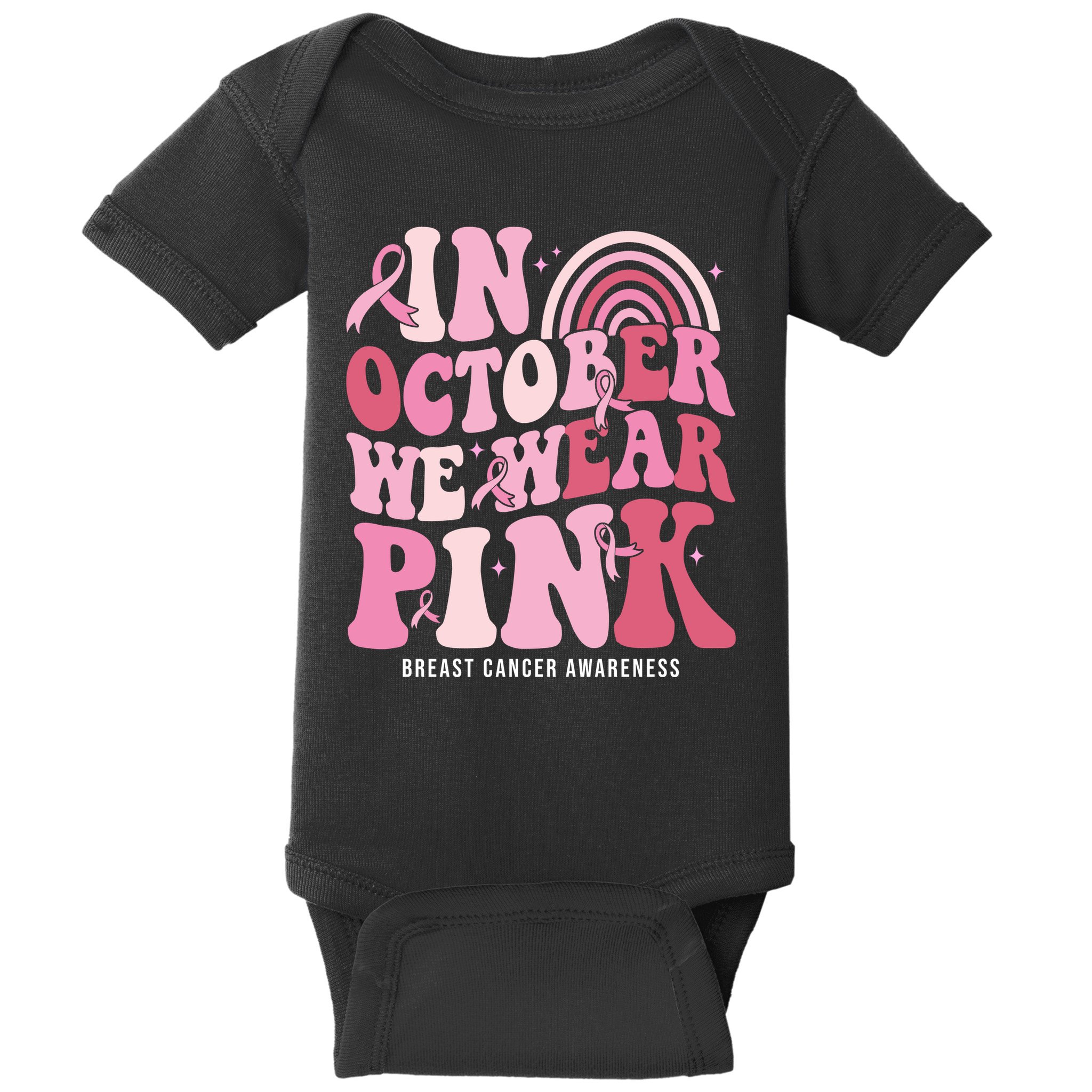 In October We Wear Pink Breast Cancer Awareness Baby Bodysuit