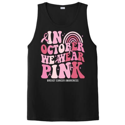 In October We Wear Pink Breast Cancer Awareness PosiCharge Competitor Tank