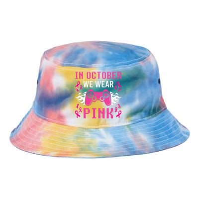 In October We Wear Pink Breast Cancer Gaming Tie Dye Newport Bucket Hat