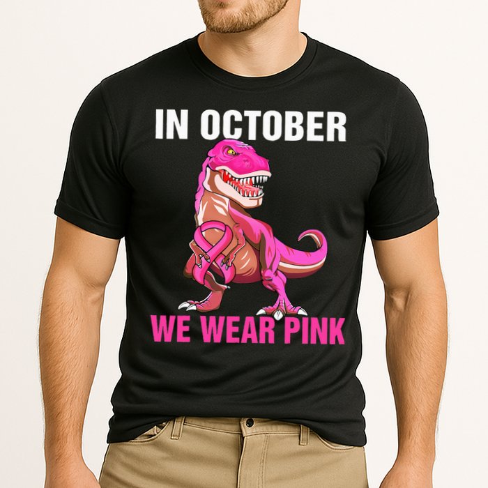 In October We Wear P.I.N.K Breast Cancer Trex Dino Cooling Performance Crew T-Shirt