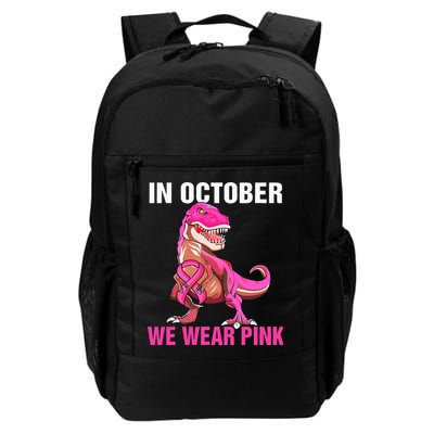 In October We Wear P.I.N.K Breast Cancer Trex Dino Backpack