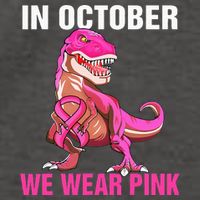 In October We Wear P.I.N.K Breast Cancer Trex Dino Vector Backpack