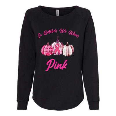 In October We Wear Pink Pumpkin Breast Cancer Halloween Womens California Wash Sweatshirt