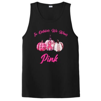 In October We Wear Pink Pumpkin Breast Cancer Halloween PosiCharge Competitor Tank