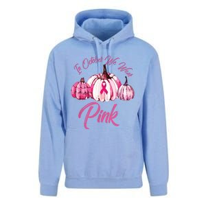 In October We Wear Pink Pumpkin Breast Cancer Halloween Unisex Surf Hoodie