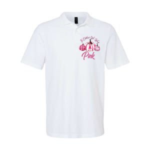 In October We Wear Pink Pumpkin Breast Cancer Halloween Softstyle Adult Sport Polo