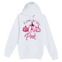 In October We Wear Pink Pumpkin Breast Cancer Halloween Premium Pullover Hoodie