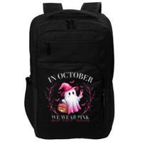 In October We Wear Ghost Witch Breast Cancer Awareness Impact Tech Backpack