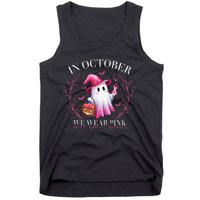 In October We Wear Ghost Witch Breast Cancer Awareness Tank Top