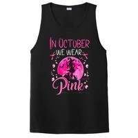 In October We Wear Ribbon Pink Halloween Witch Breast Cancer PosiCharge Competitor Tank