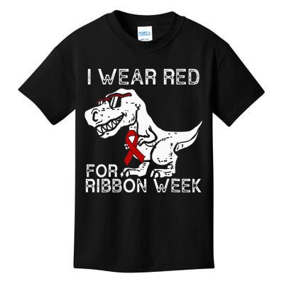 In October We Wear Red Ribbon Squad Week Awareness Kids T-Shirt