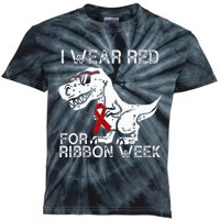 In October We Wear Red Ribbon Squad Week Awareness Kids Tie-Dye T-Shirt