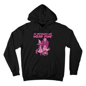 In October We Wear Pink Witch Ghost Breast Cancer Awareness Tall Hoodie