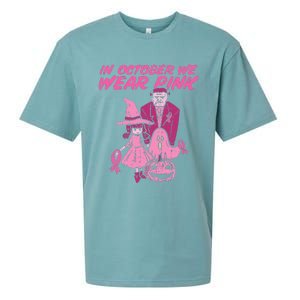 In October We Wear Pink Witch Ghost Breast Cancer Awareness Sueded Cloud Jersey T-Shirt