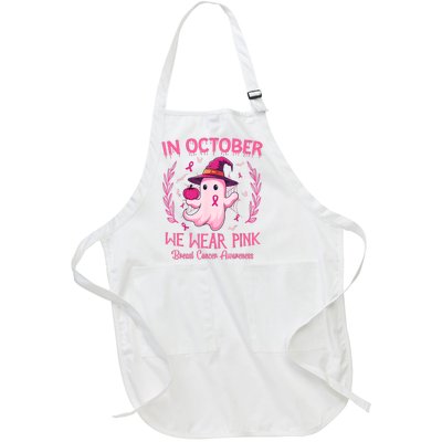 In October We Wear Gift Breast Cancer Awareness Full-Length Apron With Pockets