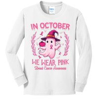 In October We Wear Gift Breast Cancer Awareness Kids Long Sleeve Shirt