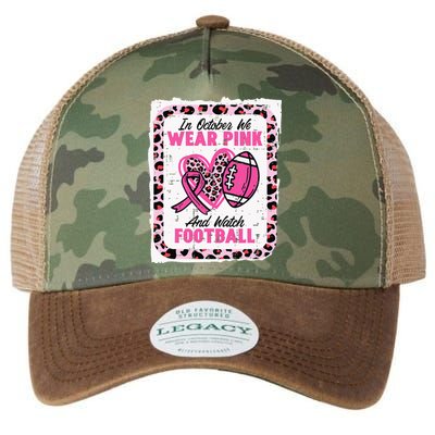 In October We Wear Pink And Watch Football Breast Cancer Legacy Tie Dye Trucker Hat