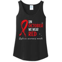 In October We Wear Red Dyslexia Awareness Month Ladies Essential Tank